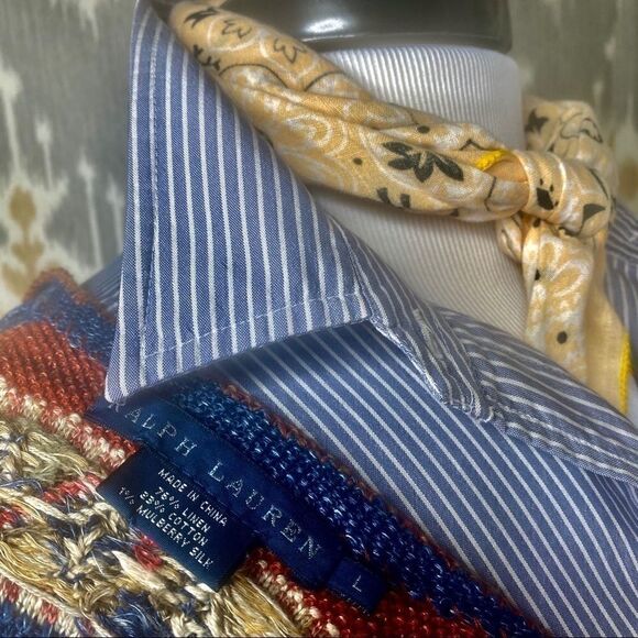 Ralph Lauren Southwest Multi Linen Fringe Vest - Picture 11 of 16